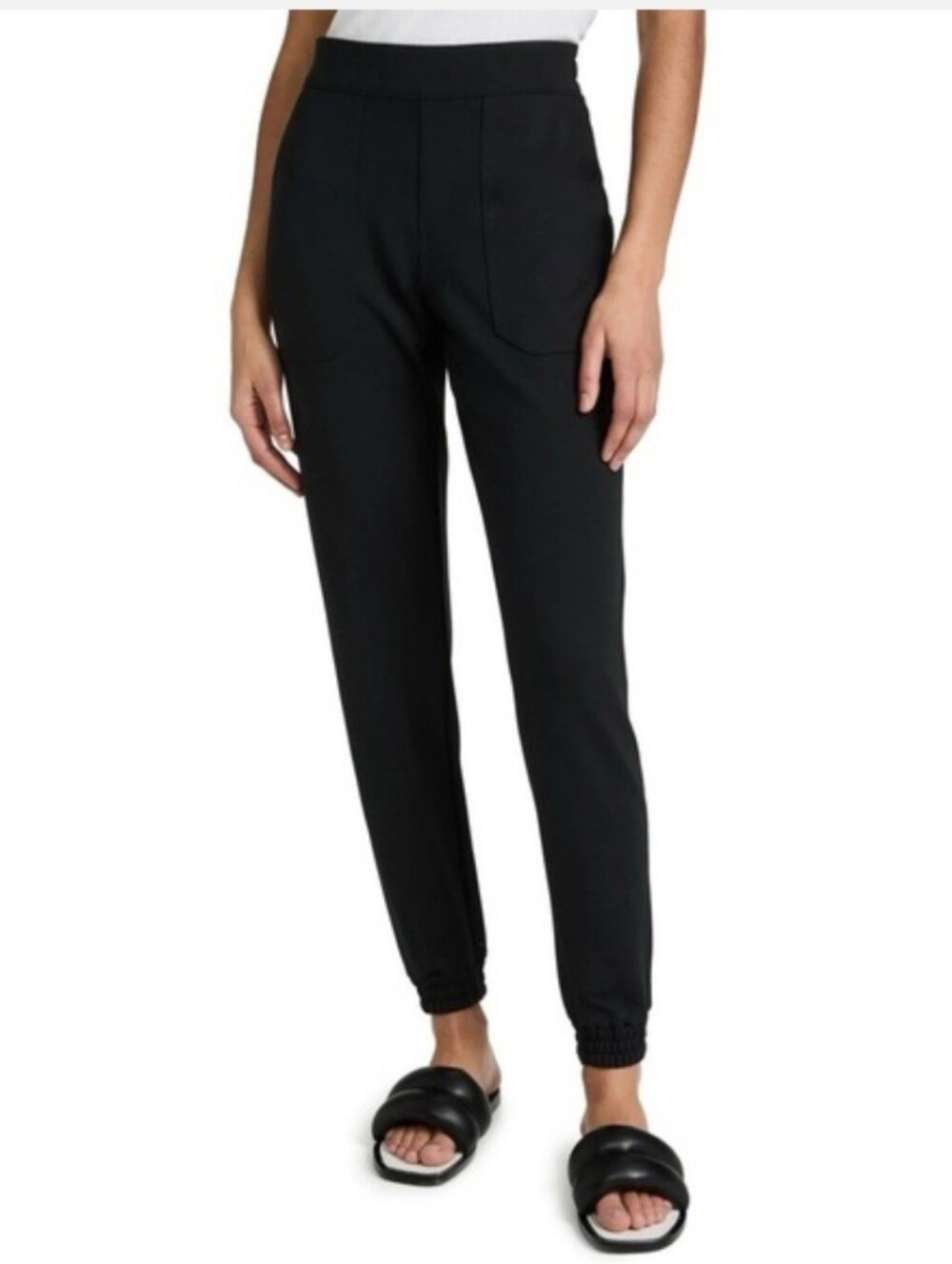 Spanx Black Women’s Pull-On Jogger Pants Tummy Control Leisure Comfy Athletic